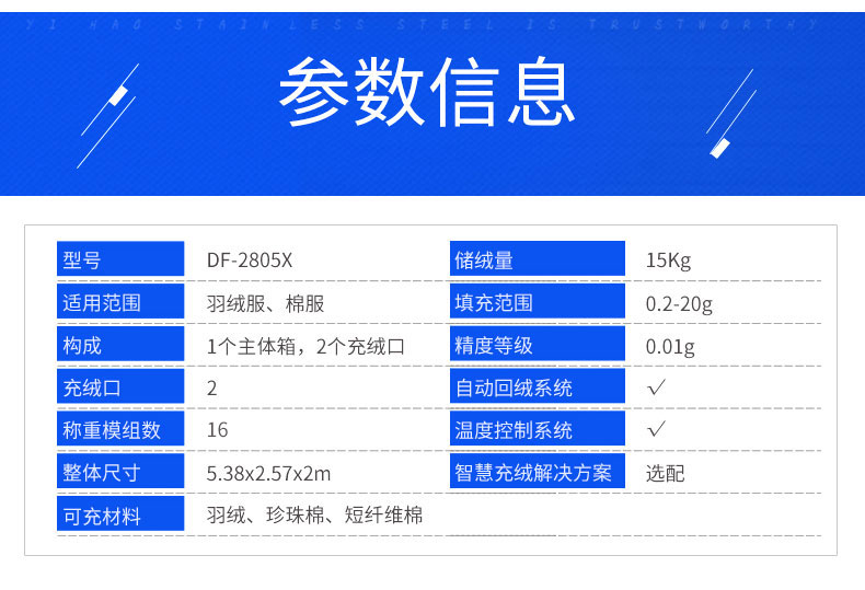 全自動稱重絨棉一體機DF-2805X